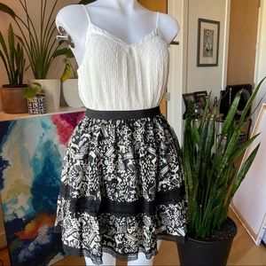 Sea New York Silk and Cotton A-Line Mini Skirt